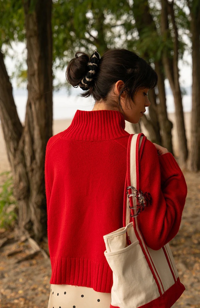 ジューン スクランチー（ブラック/クリーム）