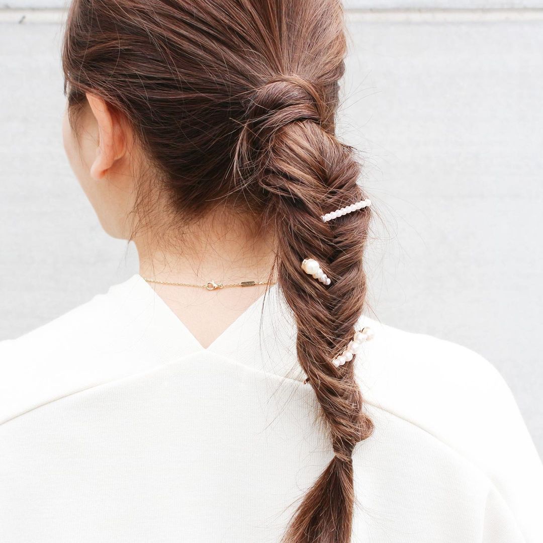 FRANCE Luxe ヘアピン パール ゴールド 2つ　大特価❗️最終値下げ済み パール ブランチ ボビー ピン 2本セット (クリームパール