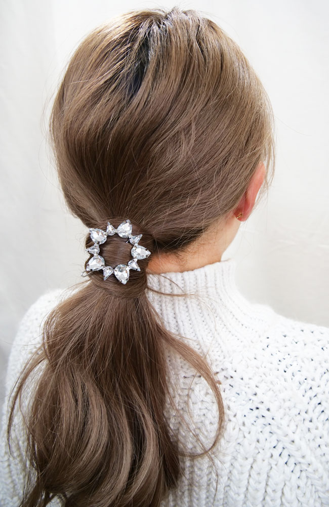 クリスタル ダリア ティージ ボウル バレッタ  (クリスタル/シルバー)