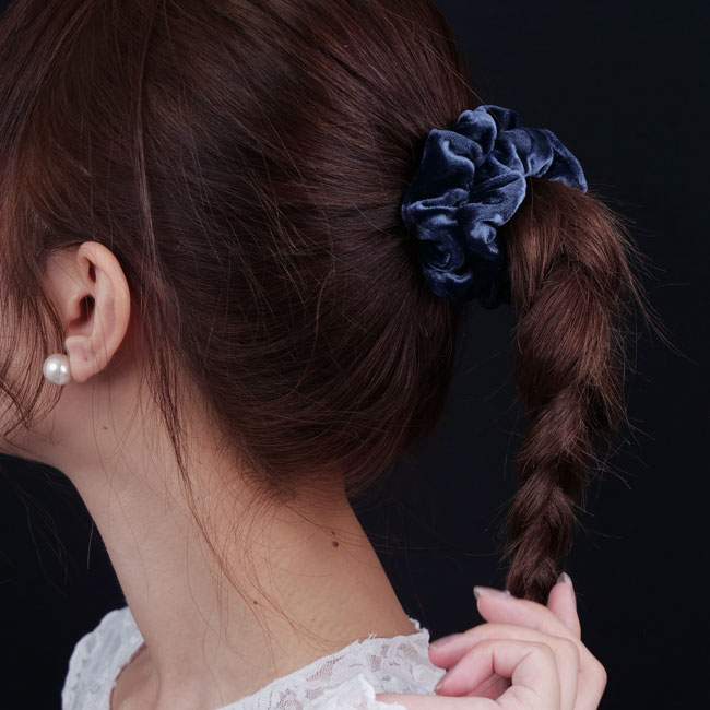 スモール スクランチー (マリン ベルベット)