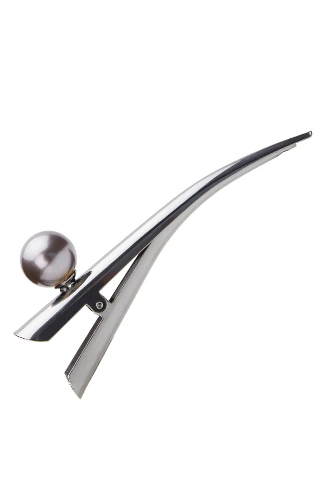 メイクオーバー ピンチ クリップ ウィズパール (グレー/ガンメタル)