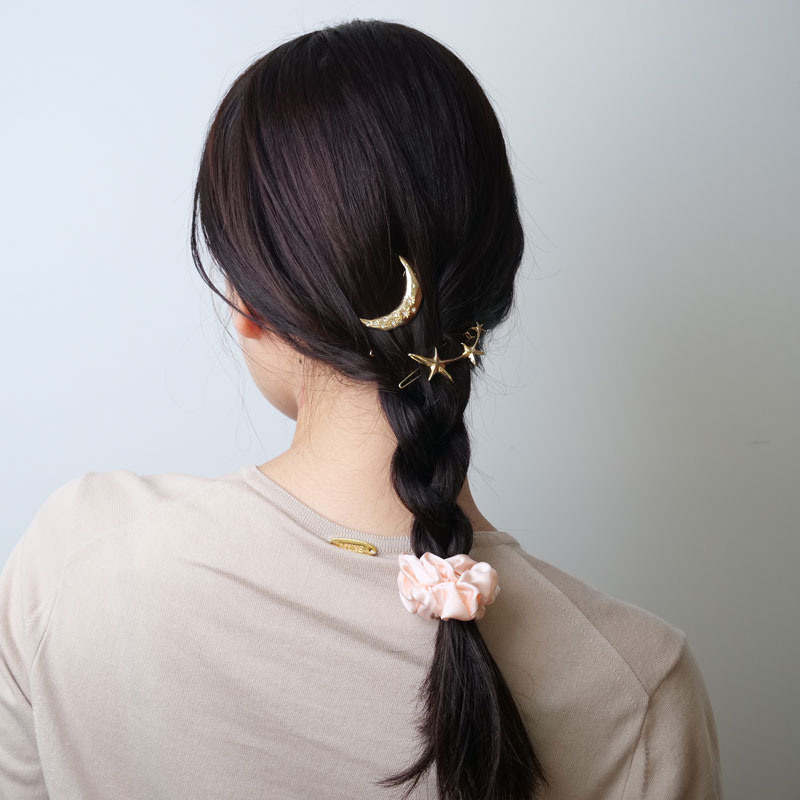 スモール スクランチー (シルク シャルムーズ ローズクォーツ)