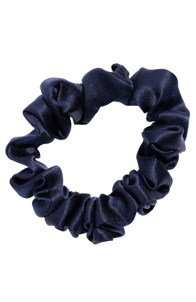 スモール スクランチー (シルク シャルムーズ ネイビー)