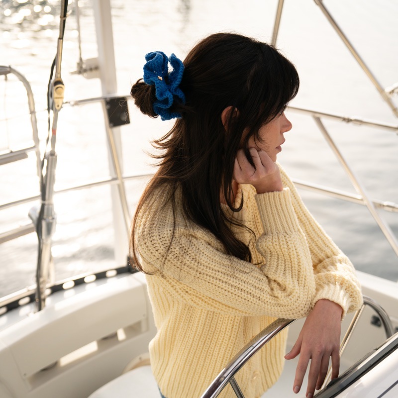 ミリー クロシェ スクランチー（ブルー）