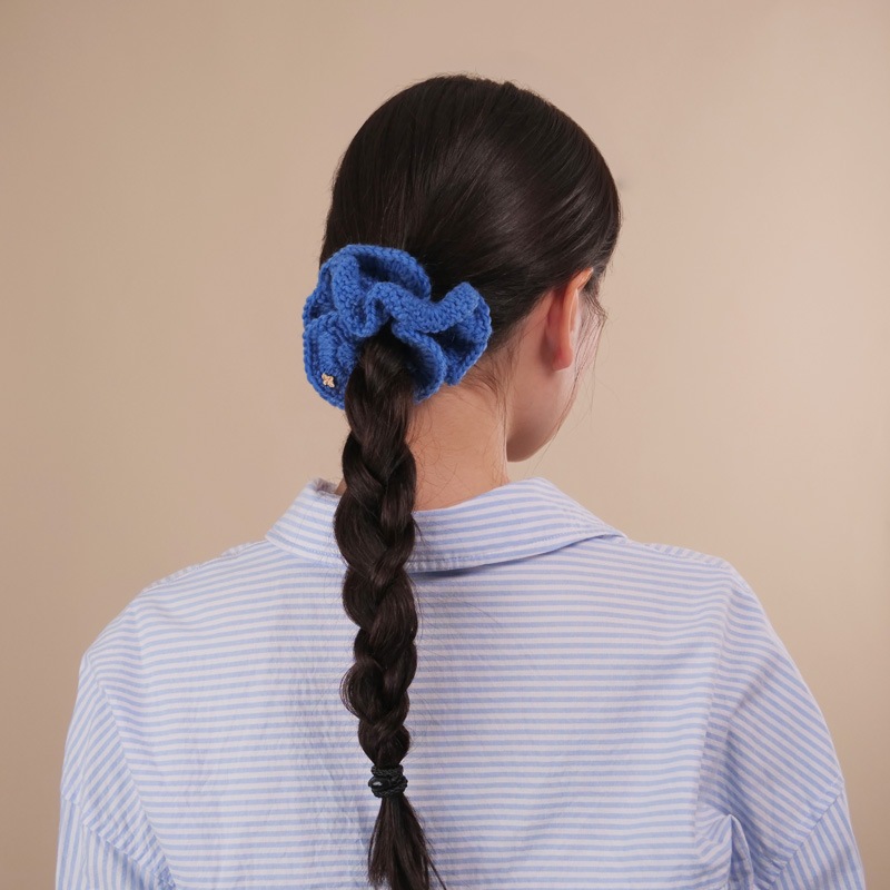 ミリー クロシェ スクランチー（ブルー）