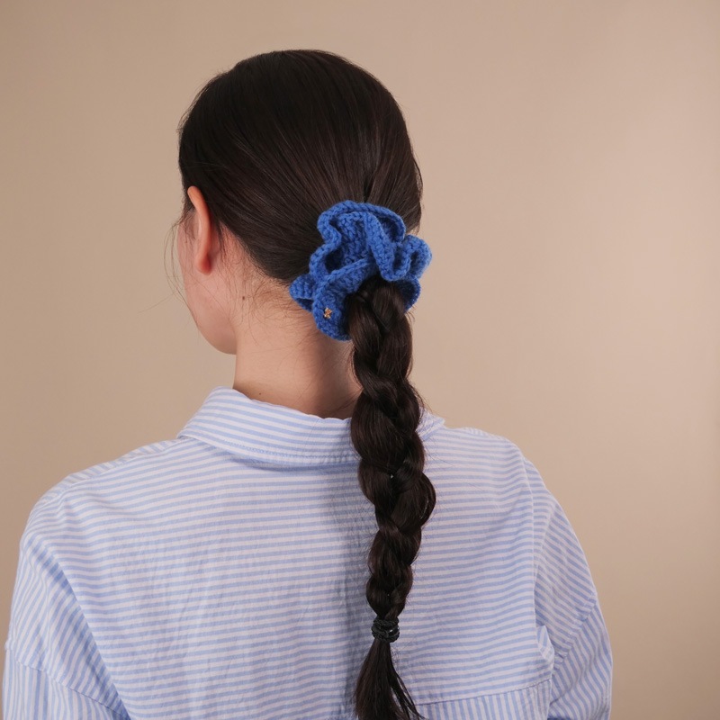 ミリー クロシェ スクランチー（ブルー）