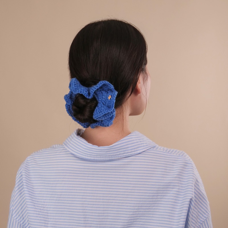 ミリー クロシェ スクランチー（ブルー）