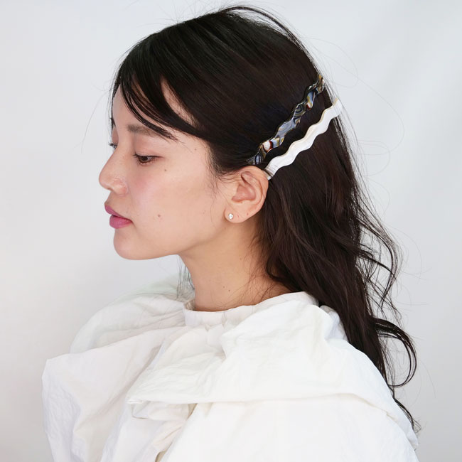 ウェイビー ロング アンド スキニー バレッタ (オニキス)