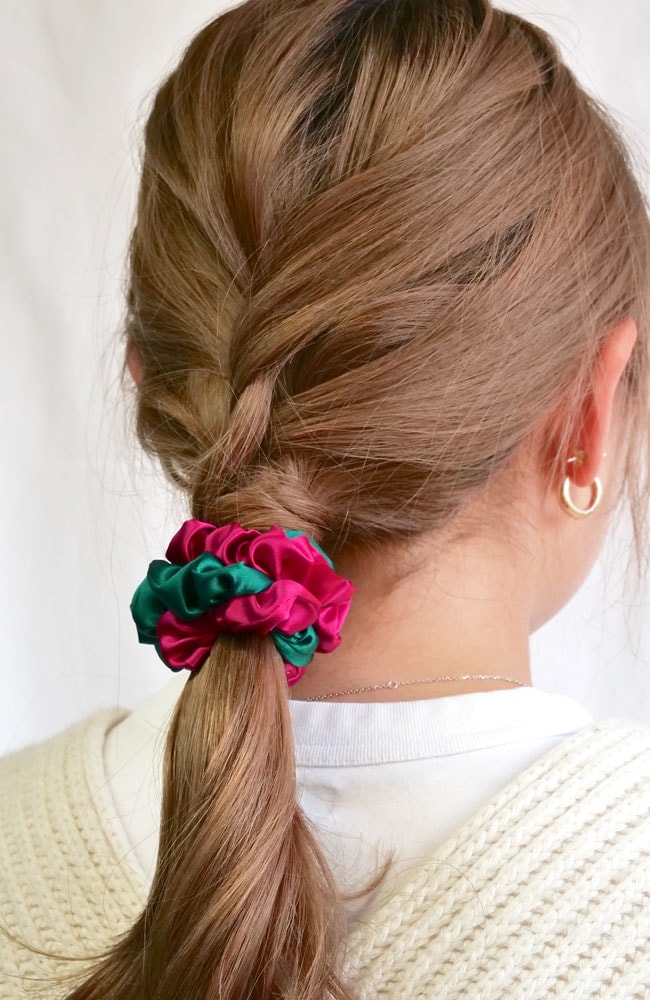 スモール スクランチー （シルク シャルムーズ エメラルド ゲイズ）