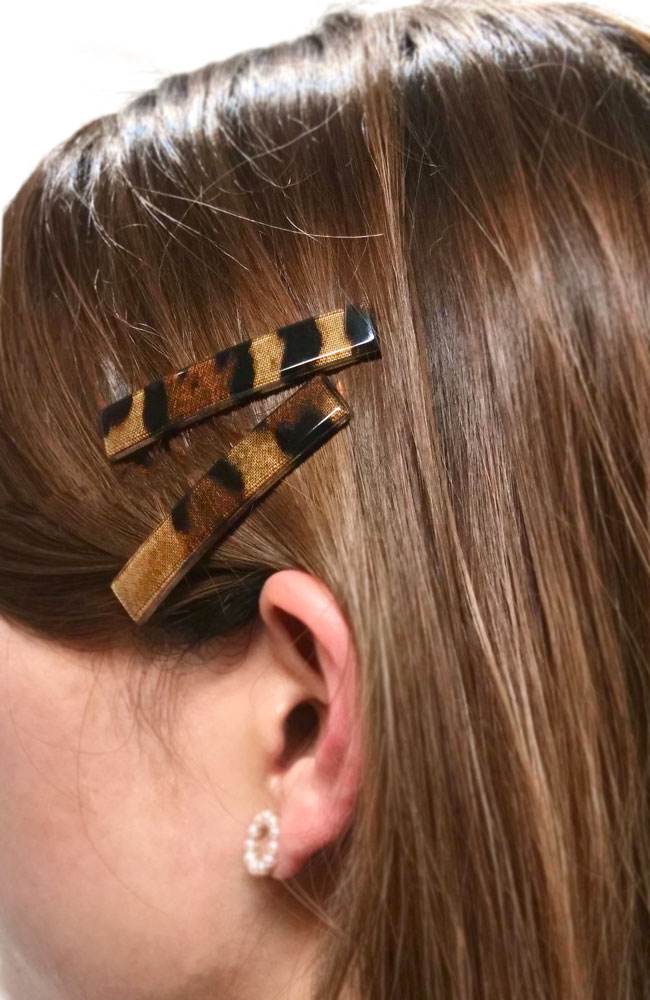 モッド ボビー ピン ペア (リュクス レオパード)