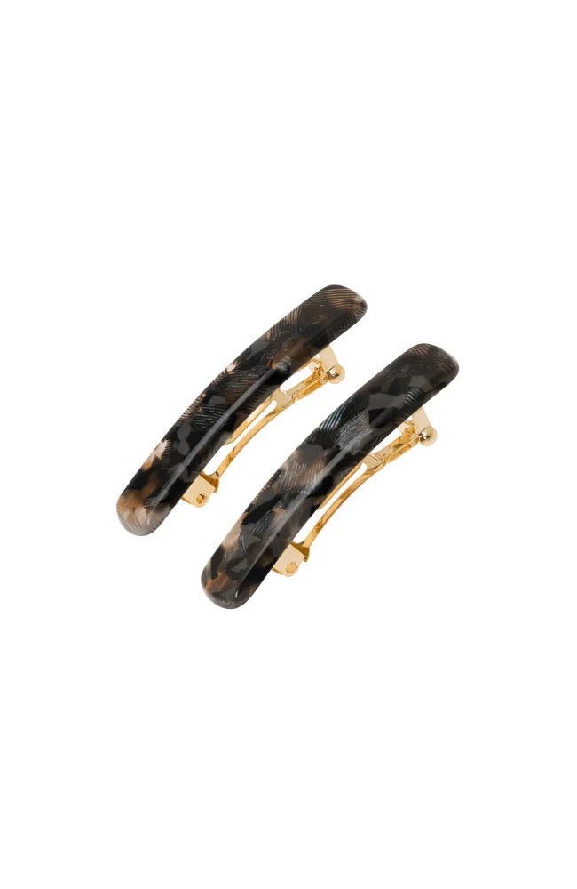 ＜オンラインショップ 限定商品＞ミニ レクタングル バレッタ ２個セット （パヴロバ ブラック）
