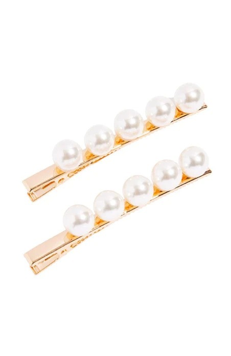 エッタ パール ピンチ クリップ (クリーム/ゴールド)