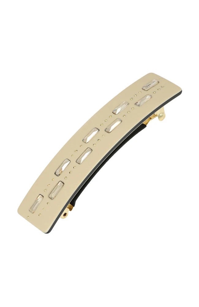 ジュエル ミディアム バレッタ（ベージュ）