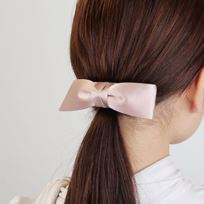 バミューダ ボウ ボリューム バレッタ (ペイルピチェ)