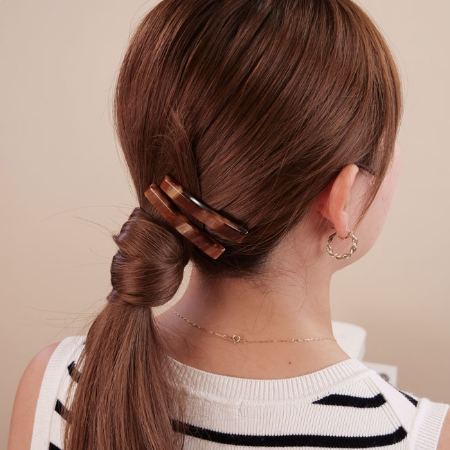 モッド ボビー ピン ペア （キャラメルホーン）