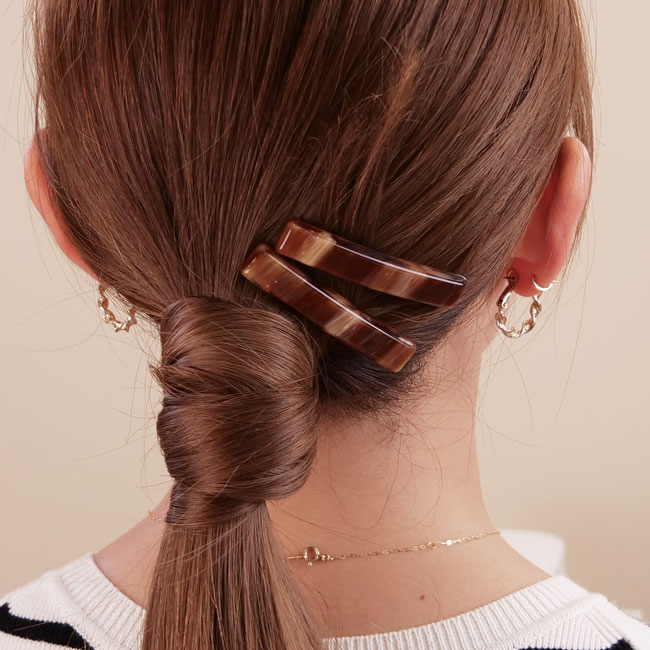 モッド ボビー ピン ペア （キャラメルホーン）