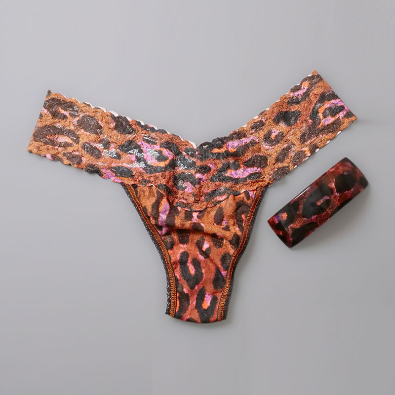 【FRANCE Luxe×hanky panky】レクタングル ボリューム バレッタ & プリンテッド ロー ライズ タンガ (スローバック)