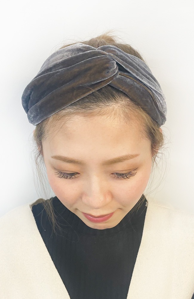 アスコット インターロッキング ヘッドラップ (グレー ベルベット)