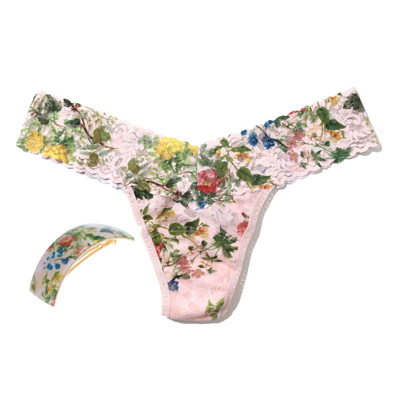 【FRANCE Luxe×hanky panky】レクタングル ボリューム バレッタ & プリンテッド ロー ライズ タンガ (オーバージョイド)