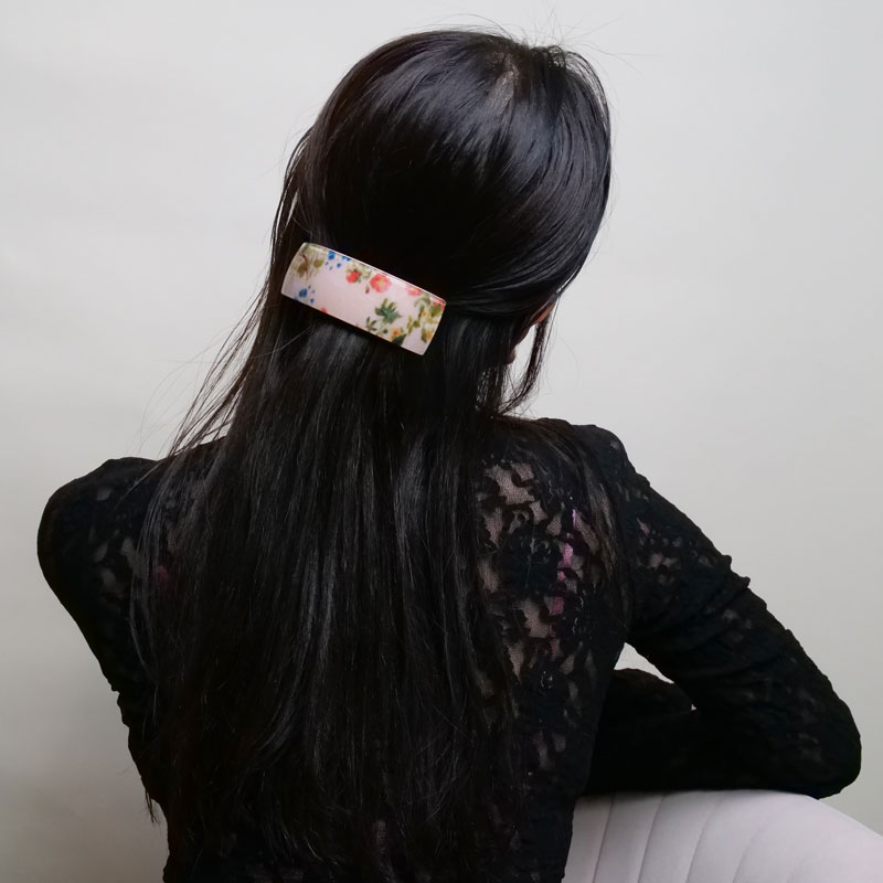 【FRANCE Luxe×hanky panky】レクタングル ボリューム バレッタ & プリンテッド ロー ライズ タンガ (オーバージョイド)