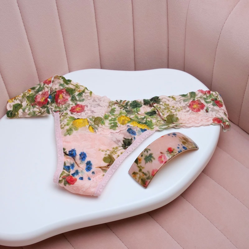 【FRANCE Luxe×hanky panky】レクタングル ボリューム バレッタ & プリンテッド ロー ライズ タンガ (オーバージョイド)