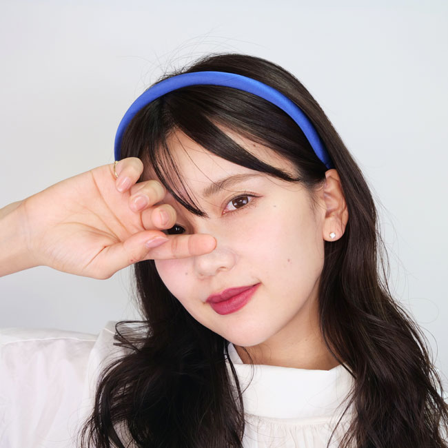 1/2 パデッド ヘッドバンド (シルク シャルムーズ コーンフラワー)