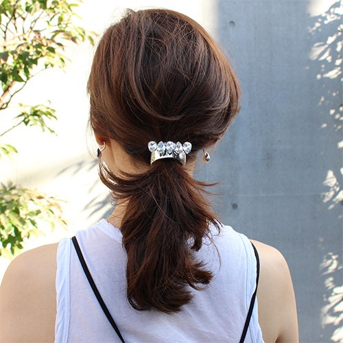 クリスタル バー カフ ポニー (クリスタル/ゴールド)