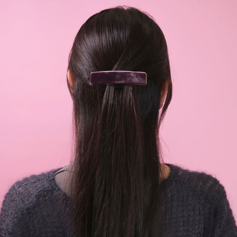 カバー レクタングル バレッタ(プラム ベルベット)