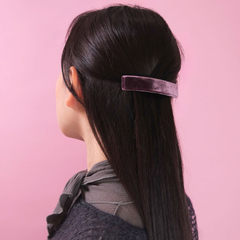 カバー レクタングル バレッタ(プラム ベルベット)