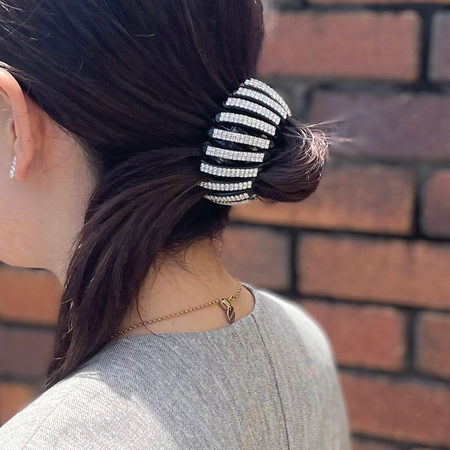 バーズネスト クリップ (ブラック/クリスタル) | フランスラックス