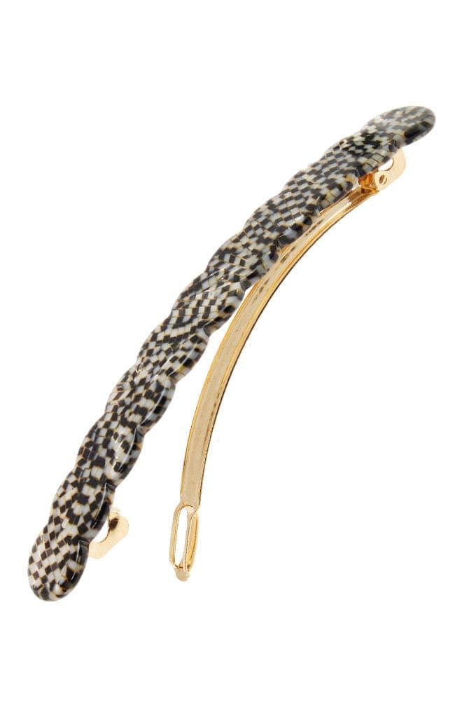 スカラップド ロング アンド スキニー バレッタ(オペラシルバー)