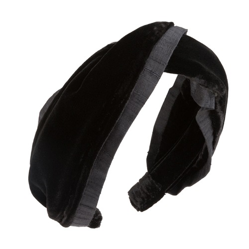 ツイスト スカーフ ヘッドバンド (ブラックベルベット)