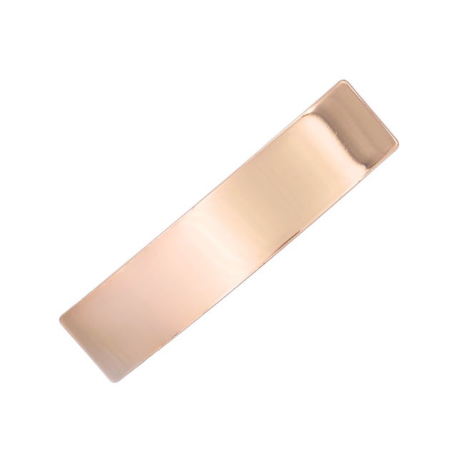 シャイニー メタル ラージ レクタングル バレッタ (ゴールド)