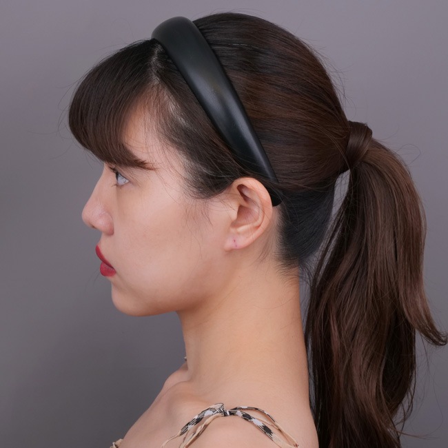 ルマ レザー パデッド ヘッドバンド（ブラック）