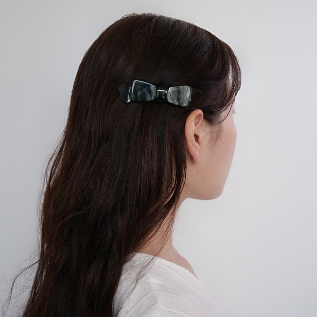 ツートーン ボウ バレッタ (ブラック/ナクロブラック)