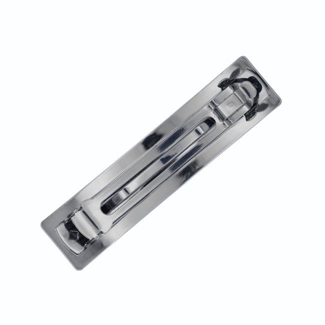 シャイニー メタル ラージ レクタングル バレッタ （ヘマタイト）