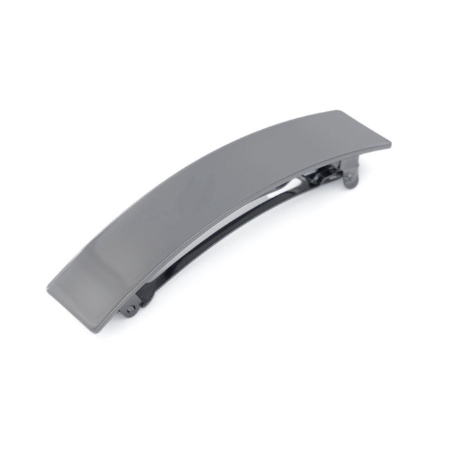 シャイニー メタル ラージ レクタングル バレッタ （ヘマタイト）