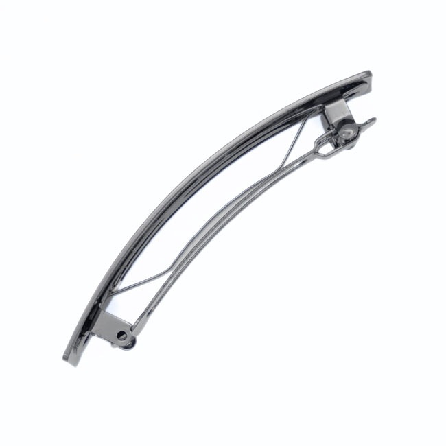 シャイニー メタル ラージ レクタングル バレッタ （ヘマタイト）