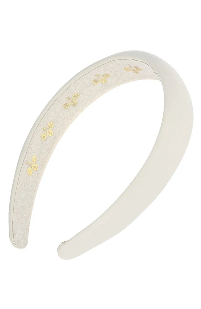 ルマ レザー パデッド ヘッドバンド (クリーム)