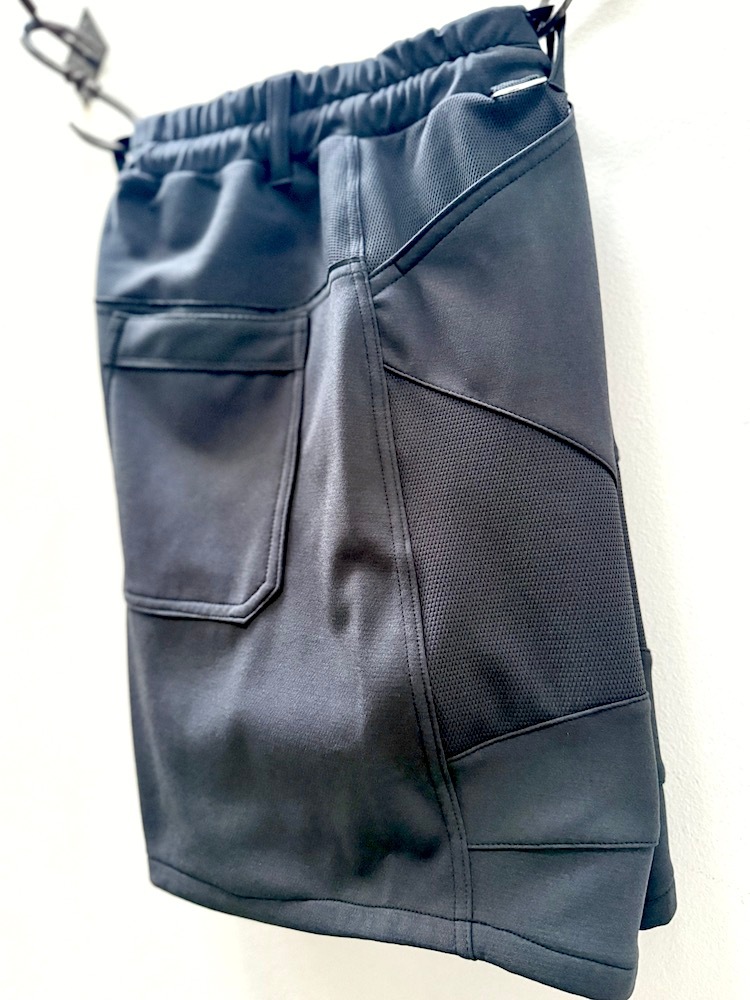 MB3127 BACK MESH PONTI BIKER SHORTS #ALL CHARCOAL | NEW