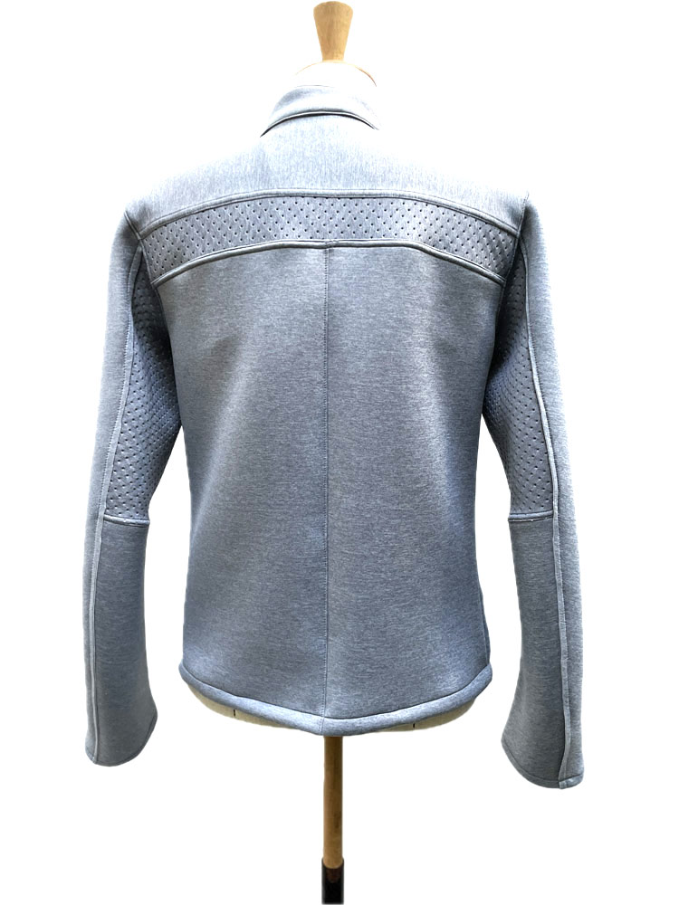 MO3056 CARDBOARD KNIT KOOL BIKER JACKET #SILVERGRAY