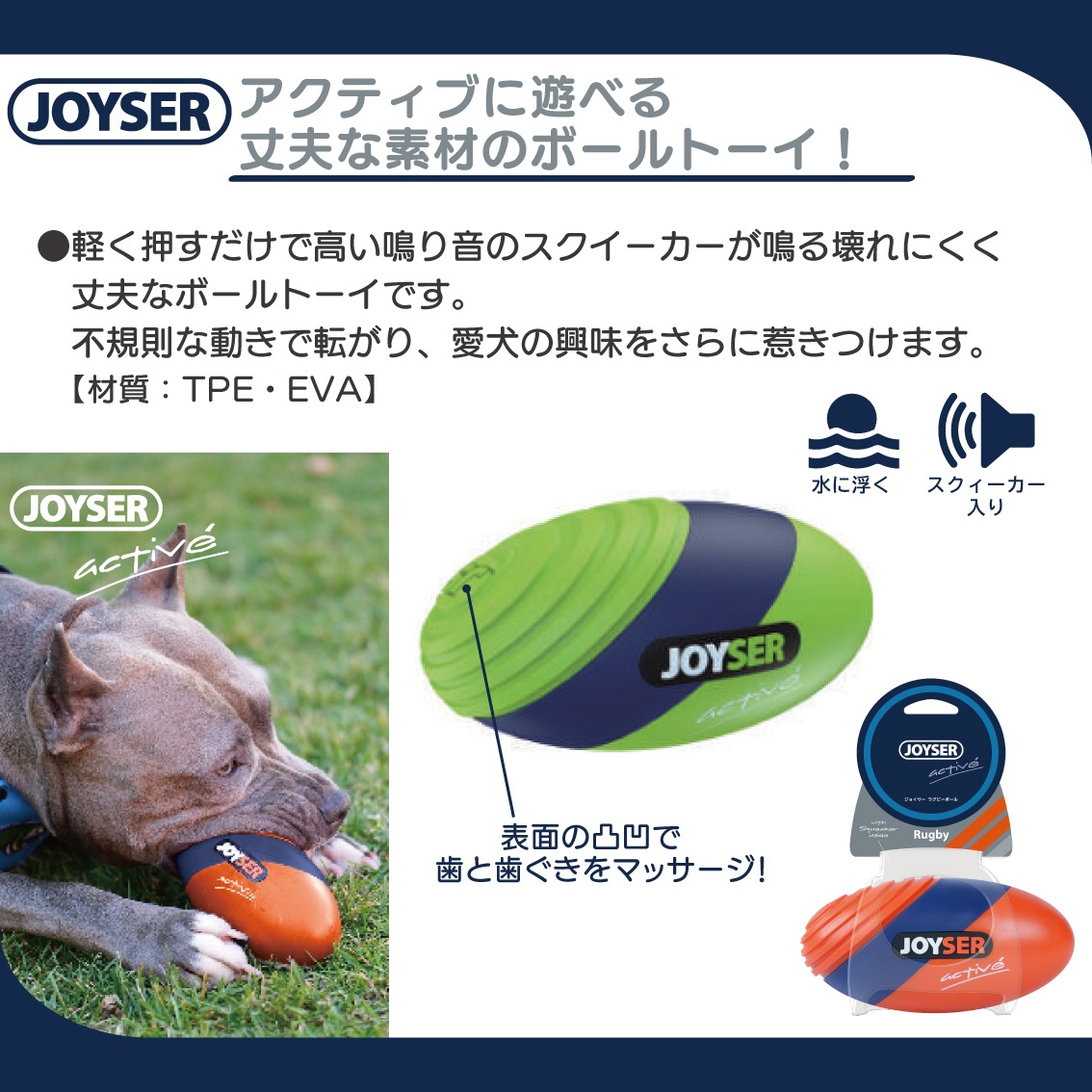 JOYSER ジョイサーラグビーボール | Dog,犬おもちゃ,ボール | FREE