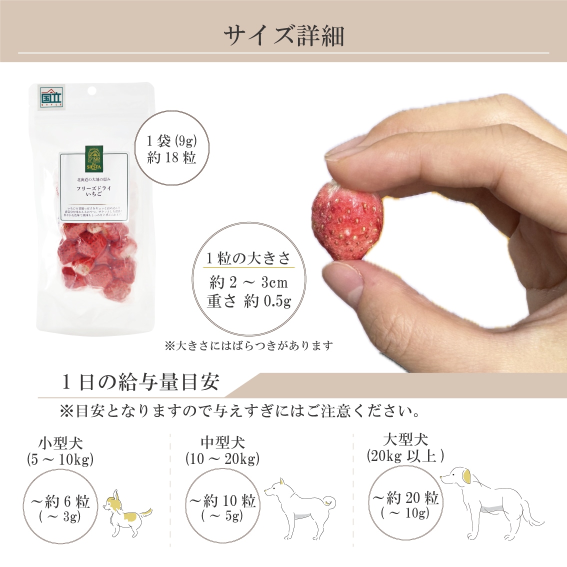 北海道産 フリーズドライいちご 9g | ペットシエスタ
