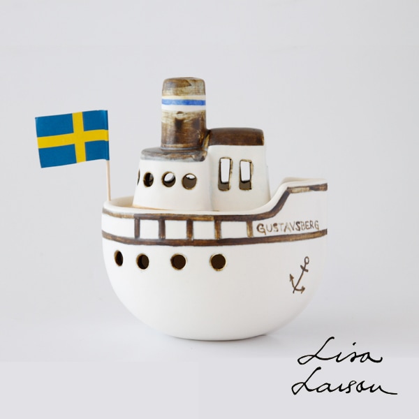新品未使用品　リサラーソン　グスタフスベリ　ボート　陶器　船　置物 グスタフスベリ ボート（リサ・ラーソン／Lisa Larson） フリー
