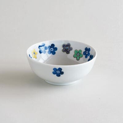 色絵彩勿忘草 4.5寸鉢（徳永遊心）