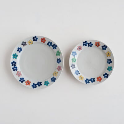 色絵彩勿忘草 6寸・7寸皿（徳永遊心）