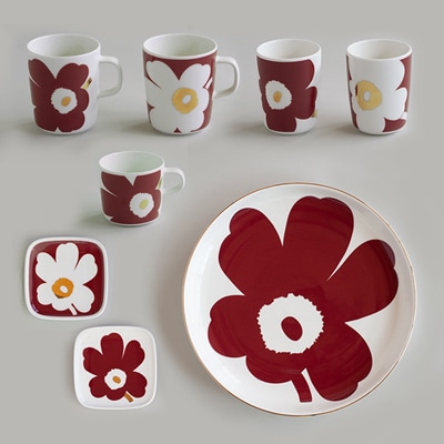 ユフラ／Juhla ウニッコ ワインレッド×ゴールド（マリメッコ／Marimekko）