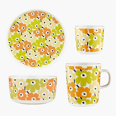 ピックイネン ウニッコ グリーン×イエロー（マリメッコ／marimekko）