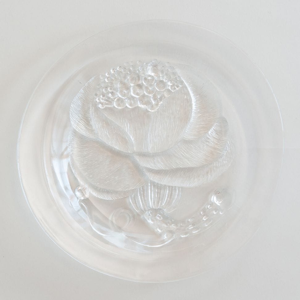 【ヴィンテージ】01 ピオニ／Pioni プレート 21cm クリア（オイバ・トイッカ／Oiva Toikka）