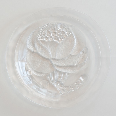 【ヴィンテージ】02 ピオニ／Pioni プレート 21cm クリア（オイバ・トイッカ／Oiva Toikka）